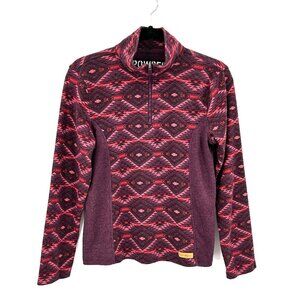 POWDER RIVER OUTFITTERS Purple Pink Aztec Print Long Sleeve Pullover Top Large